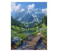 Mountain Paint by Numbers Kit for Adults Snow Mountain Acrylic Paint by Numbers 28 x 20 Inch, Canvas Painting Craft Kits for Wall Decor, Wall Art Painting for Home Decor Gifts for Women JLYH-3924