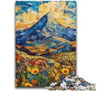 Mountain Painting by Van Gogh JigsawPuzzle 1000 Pieces for Teenagers, Interesting Stress Reduction Parent-child Interaction 26X38CM