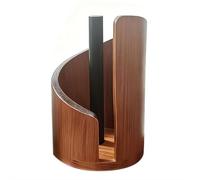 Mountain Paper Towel Holder Countertop, Natural Mango Wood Round Base with Iron Stand, Rustic Wooden Dispenser for Jumbo and Mega Rolls, Effortless One Hand Tearing for Kitchen