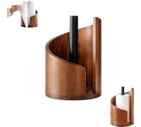 Mountain Paper Towel Holder, Natural Mango Wood Base with Iron Center Rod, Countertop Paper Towel Stand, Decorative Kitchen Paper Towel Dispenser - No Installation Required (Brown)