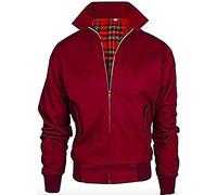 Mountain Pass Vintage Harrington New Adults British Made Harrington Jacket Coat Bomber Classic 1970'S Vintage Retro Mod Skin Scooter Tartan Lining 5 Colours S-5XL (L, Burgundy)