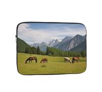 Mountain Pasture Grazing Horses Laptop Case 15 inch, Shockproof Protective Laptop Sleeve Travel Computer Bag Water Resistant Computer Carrying Cover Notebook Case Briefcase Gifts for Men Women