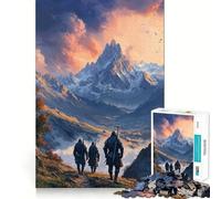 Mountain Path at Sunset Adventurers Jigsaw Puzzles for Adults 1000 Piece Reason Skill Toy Anxiety Relief Exact Cut Elegant Gift (38x52cm)