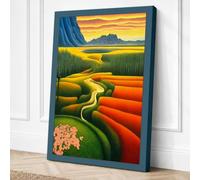 Mountain Path Through Seasons Canvas Wall Art Print 36x24 Inch | Ready to Hang, Gallery Wrapped, Fade-Resistant Inks, Securely Packaged, UK Made