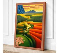 Mountain Path Through Seasons Canvas Wall Art Print 36x24 Inch | Ready to Hang, Gallery Wrapped, Fade-Resistant Inks, Securely Packaged, UK Made