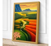 Mountain Path Through Seasons Canvas Wall Art Print 36x24 Inch | Ready to Hang, Gallery Wrapped, Fade-Resistant Inks, Securely Packaged, UK Made