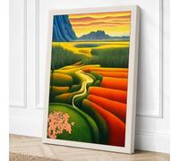 Mountain Path Through Seasons Canvas Wall Art Print 36x24 Inch | Ready to Hang, Gallery Wrapped, Fade-Resistant Inks, Securely Packaged, UK Made