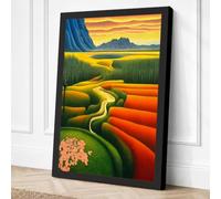 Mountain Path Through Seasons Canvas Wall Art Print 36x24 Inch | Ready to Hang, Gallery Wrapped, Fade-Resistant Inks, Securely Packaged, UK Made