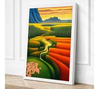 Mountain Path Through Seasons Canvas Wall Art Print 36x24 Inch | Ready to Hang, Gallery Wrapped, Fade-Resistant Inks, Securely Packaged, UK Made