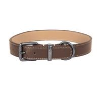 Mountain Paws Brown Leather Dog Collar
