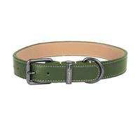 Mountain Paws Green Leather Dog Collar