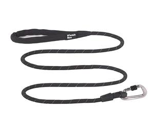 Mountain Paws Rope Karabiner Dog Lead | Extra Long Reflective Leash With Padded Neoprene Handle, 2.4 Metres