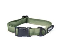 Mountain Paws Waterproof Nylon Adjustable Dog Collar, Sizes Small to Extra Large, Soft PVC Coating, Anti-Odour and Wipe Clean, Green, Extra Large