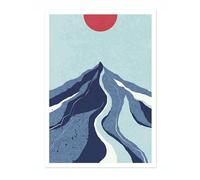 Mountain Peak Abstract Poster, Scandi Minimalist Boho Print, Modern Art Bauhaus, Archival Matte, A2 (Print Only) - 59.4x42cm