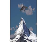 Mountain Peak and Eagle Journal - 5" x 8" Size - 100 Pages - College Rule Lined - Blue and Grey
