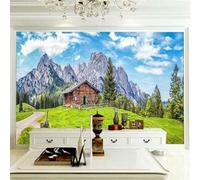 Mountain Peak Grass White Cloud 3D Texture Home Decoration Creative Tv Background-400Cm×280Cm