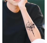 Mountain Peak Guide | Herbal Tattoo Patch Natural Forest Compass Arm Waterproof, Lasts For 2 Weeks, Semi Permanent, Fake Tattoos(1pcs)