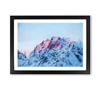 Mountain Peak in Russia in Abstract Framed Print | A2 Black Framed Wall Art | Ready to Hang | Abstract Landscape Picture | Living Room Bedroom Lounge Office