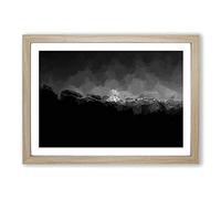 Mountain Peak in Salcantay Peru in Abstract Framed Print | A2 Oak Framed Wall Art | Ready to Hang | Abstract Landscape Picture | Living Room Bedroom Lounge Office