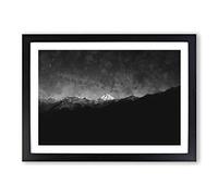 Mountain Peak in Salcantay Peru Painting Framed Print | A2 Black Framed Wall Art | Ready to Hang | Modern Landscape Picture | Living Room Bedroom Lounge Office