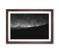 Mountain Peak in Salcantay Peru Painting Framed Print | A2 Walnut Framed Wall Art | Ready to Hang | Modern Landscape Picture | Living Room Bedroom Lounge Office