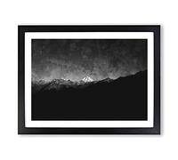 Mountain Peak In Salcantay Peru Painting Modern Art Framed Print | A2 Black Framed Wall Art | Ready to Hang | Modern Landscape Picture | Living Room Bedroom Lounge Office