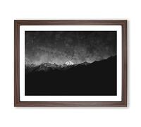 Mountain Peak In Salcantay Peru Painting Modern Art Framed Print | A3 Walnut Framed Wall Art | Ready to Hang | Modern Landscape Picture | Living Room Bedroom Lounge Office