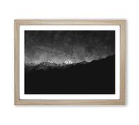 Mountain Peak In Salcantay Peru Painting Modern Art Framed Print | A4 Oak Framed Wall Art | Ready to Hang | Modern Landscape Picture | Living Room Bedroom Lounge Office