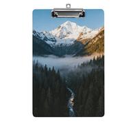 Mountain Peak Snow Clipboard,Decorative Clip Board Acrylic Clipboards with Low Profile Metal Clip for Office,Teachers,Standard Letter Size 8.5x12.5