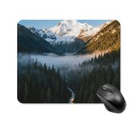 Mountain Peak Snow Mouse Pad Cute Square Mouse Mat Leather Non-Slip Rubber Base Mousepad Waterproof Computer Mouses Pad for Laptop Wireless Mouses Keyboard Home Office 20 * 25cm