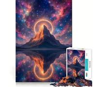 Mountain Peak with Cosmic Reflection 1000 Piece Jigsaw Puzzles for Adults Teenagers Brain Play Peaceful Fun Sharp Edge Memorable Gift (38x52cm)