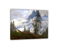 Mountain Peak with Drifting Clouds by Caspar David Friedrich Prints on Canvas Well Decor The World Classic Art Reproductions Giclee Wall Art for Living room Home Decor65x50cm(26x19in) Inner frame