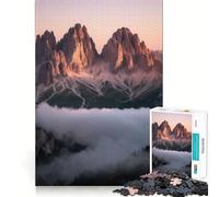 Mountain Peaks Above The Clouds 1000 Piece Jigsaw Puzzles for Teenagers Memory Gain Stress Free Design Assembly Heartfelt Gift (38x52cm)