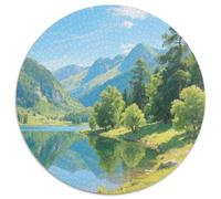 Mountain Peaks And Trees by The Lake Jigsaw Puzzles Puzzle for Adults Kids. 1000 Piece Scenery Impossible Challenge Toy Educational Game Home Decoration for Educational Games Gifts 1000pcs (67.5x67.5c
