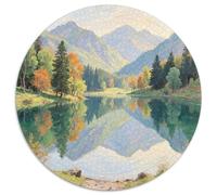 Mountain Peaks And Trees by The Lake Jigsaw Puzzles Puzzle for Adults Kids. 1000 Piece Scenery Impossible Challenge Toy Educational Game Home Decoration for Adults& Kids Age 14 Years Up 1000pcs (67.5x