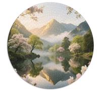 Mountain Peaks And Trees by The Lake Jigsaw Puzzles Puzzle for Adults Kids. 1000 Piece Scenery Whimsical Challenge Toy Educational Game Home Decoration for Educational Games Gifts 1000pcs (67.5x67.5cm