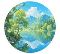 Mountain Peaks And Trees by The Lake Jigsaw Puzzles Puzzle for Adults Kids. 1000 Pieces Scenery Great Gifts Challenge Toy Educational Game Home Decoration for Educational Games Gifts 1000pcs (67.5x67.