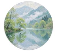 Mountain Peaks And Trees by The Lake Jigsaw Puzzles Puzzle for Adults Kids. 1000 Pieces Scenery Impossible Challenge Toy Educational Game Home Decoration for Adults& Kids Age 14 Years Up 1000pcs (67.5