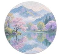 Mountain Peaks And Trees by The Lake Jigsaw Puzzles Puzzle for Adults Kids. 1000 Pieces Scenery Whimsical Challenge Toy Educational Games Home Decoration for Educational Games Gifts 1000pcs (67.5x67.5