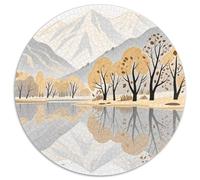 Mountain Peaks And Trees by The Lake Jigsaw Puzzles Puzzle for Adults Kids. 1000 Pieces Scenery Whimsical Challenge Toy Educational Game Home Decoration for Educational Games Gifts 1000pcs (67.5x67.5c