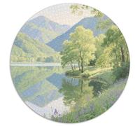 Mountain Peaks And Trees by The Lake Jigsaw Puzzles Puzzle for Adults Kids. 1000 Pieces Scenery Whimsical Challenge Toy Educational Games Home Decoration for Educational Games Gifts 1000pcs (67.5x67.5