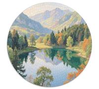 Mountain Peaks And Trees by The Lake Jigsaw Puzzles Puzzles for Adults Kids. 1000 Piece Scenery Impossible Challenge Toy Educational Games Home Decoration for Educational Games Gifts 1000pcs (67.5x67.