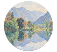 Mountain Peaks And Trees by The Lake Jigsaw Puzzles Puzzles for Adults Kids. 1000 Piece Scenery Impossible Challenge Toy Educational Game Home Decoration for Educational Games Gifts 1000pcs (67.5x67.5