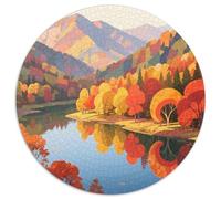 Mountain Peaks And Trees by The Lake Jigsaw Puzzles Puzzles for Adults Kids. 1000 Piece Scenery Impossible Challenge Toy Educational Game Home Decoration for Educational Games Gifts 1000pcs (67.5x67.5