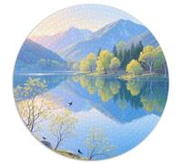 Mountain Peaks And Trees by The Lake Jigsaw Puzzles Puzzles for Adults Kids. 1000 Pieces Scenery Whimsical Challenge Toy Educational Games Home Decoration for Adults& Kids Age 14 Years Up 1000pcs (67.