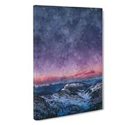 Mountain Peaks in the Dolomites Italy Canvas Print | Gallery Wrapped 30mm Frame Wall Art | 30x20 inches | Ready to Hang | Abstract Landscape Picture | Living Room Bedroom Lounge Office