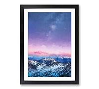 Mountain Peaks in The Dolomites Italy in Abstract Framed Print | A2 Black Framed Wall Art | Ready to Hang | Abstract Landscape Picture | Living Room Bedroom Lounge Office