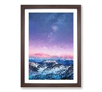 Mountain Peaks in The Dolomites Italy in Abstract Framed Print | A2 Walnut Framed Wall Art | Ready to Hang | Abstract Landscape Picture | Living Room Bedroom Lounge Office