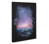 Mountain Peaks in the Dolomites Italy Paint Splash Canvas Print | Gallery Wrapped 30mm Frame Wall Art | 30x20 inches | Ready to Hang | Modern Landscape Picture | Living Room Bedroom Lounge Office