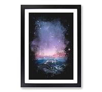 Mountain Peaks in The Dolomites Italy Paint Splash Framed Print | A2 Black Framed Wall Art | Ready to Hang | Modern Landscape Picture | Living Room Bedroom Lounge Office